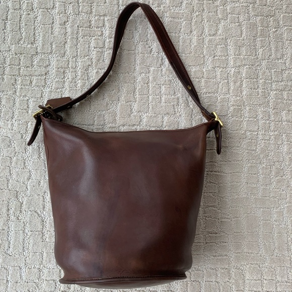 Vintage Coach 9085 Duffle Sac Bucket Shoulder Bag Brown Leather - Picture 5 of 12